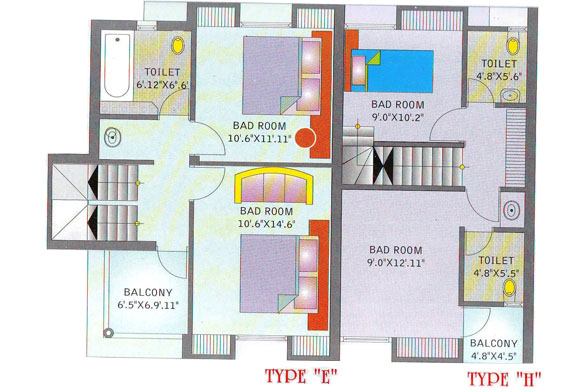 First Floor E and H